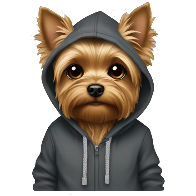 Yorkie with a hoodie  emoji