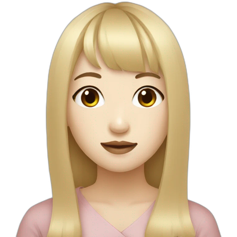 blonde korean girl with brunette with bangs thai girl emoji