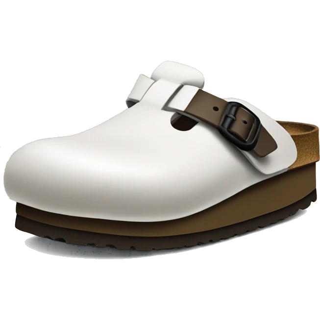two Birkenstock boston clogs with socks emoji