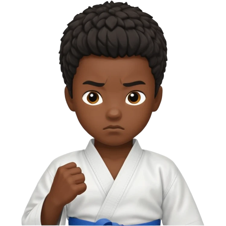 karate boy, black skin, african hair style emoji