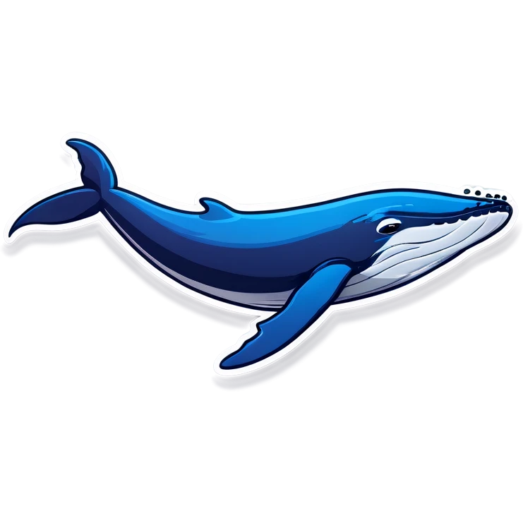 A blue whale flying emoji