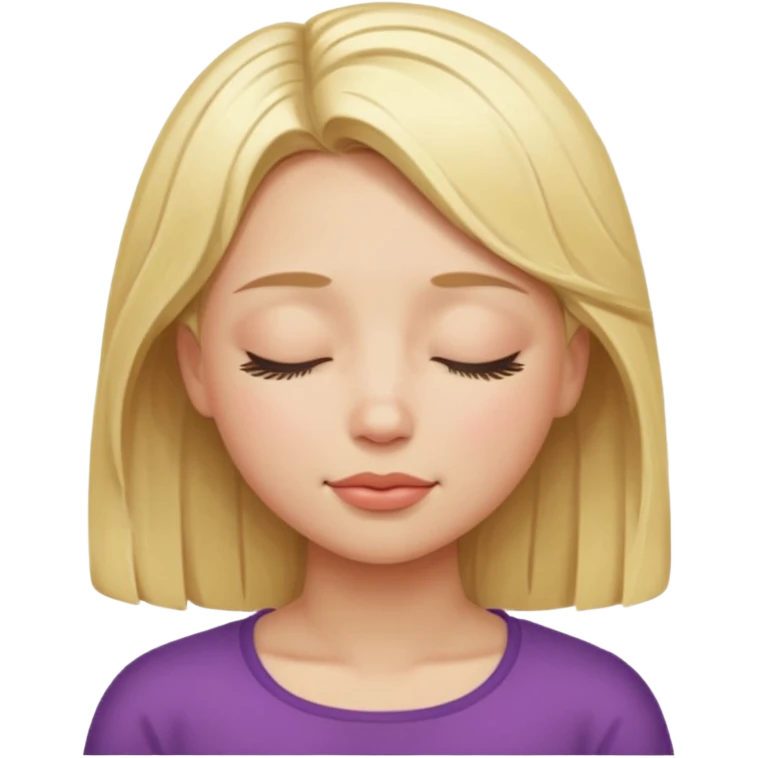 closed eyes blonde girl emoji
