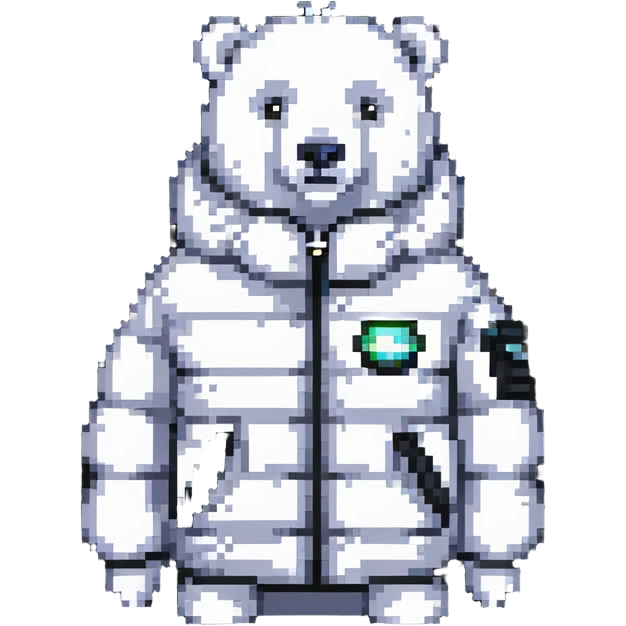polar bear wearing a white puffer jacket emoji