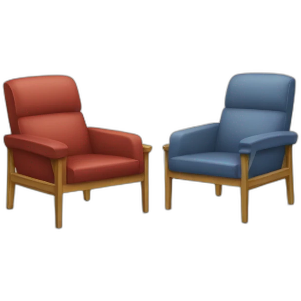 Two chairs lile emoji
