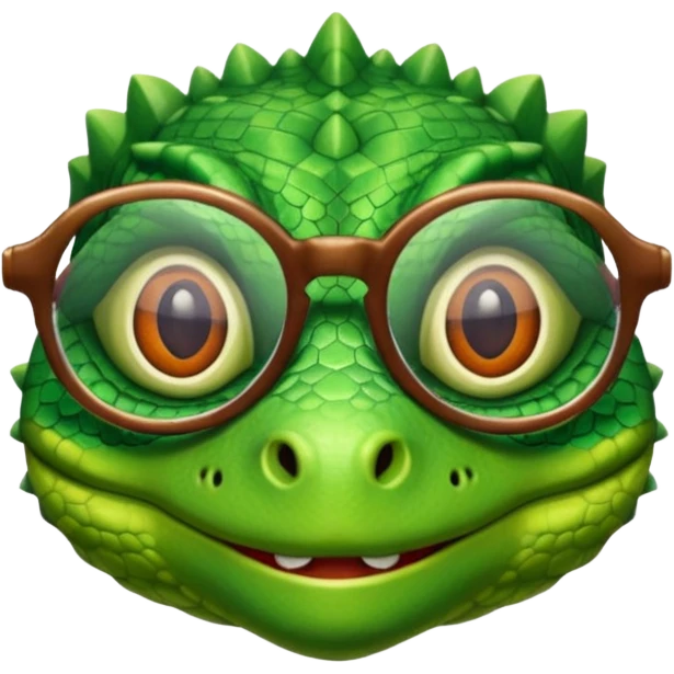 lizard wearing glasses emoji