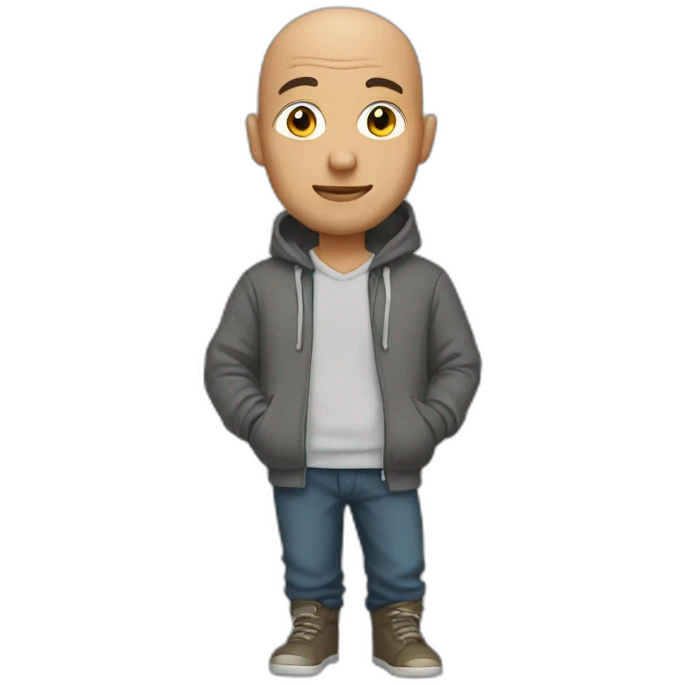 bald man in hoodie emoji
