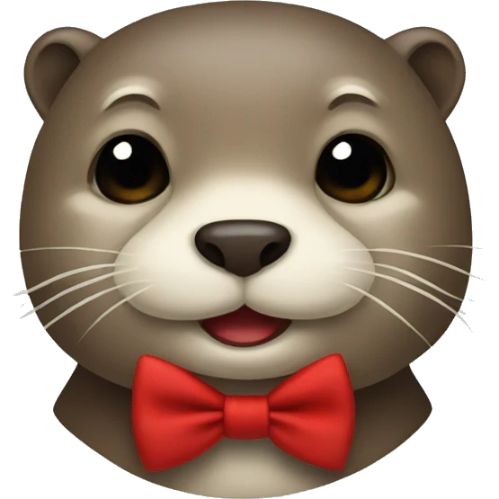 Otter with a red bow tie emoji