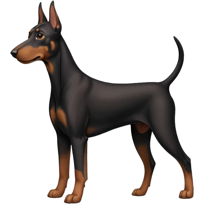 black and tan doberman with floppy ears emoji