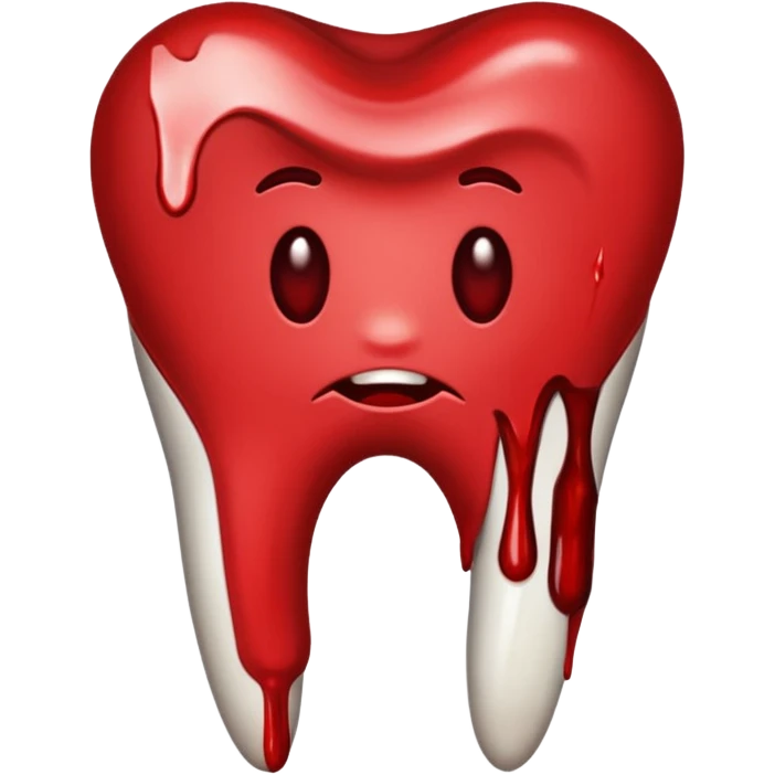 Pulled tooth with blood. emoji