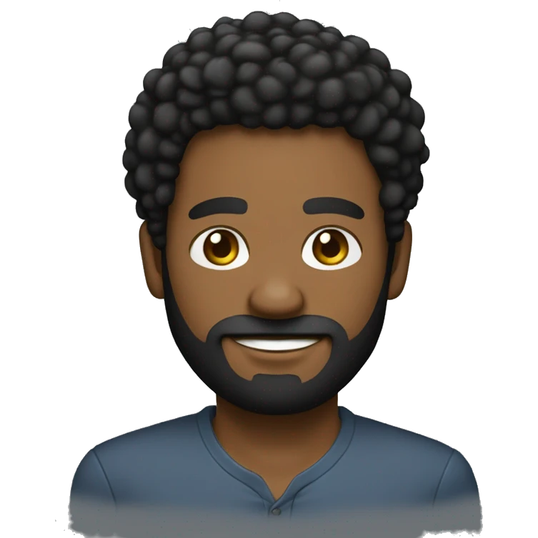 HOMBRE NEGRO PELO AFRO BARBA BAJA Y ROPA  emoji
