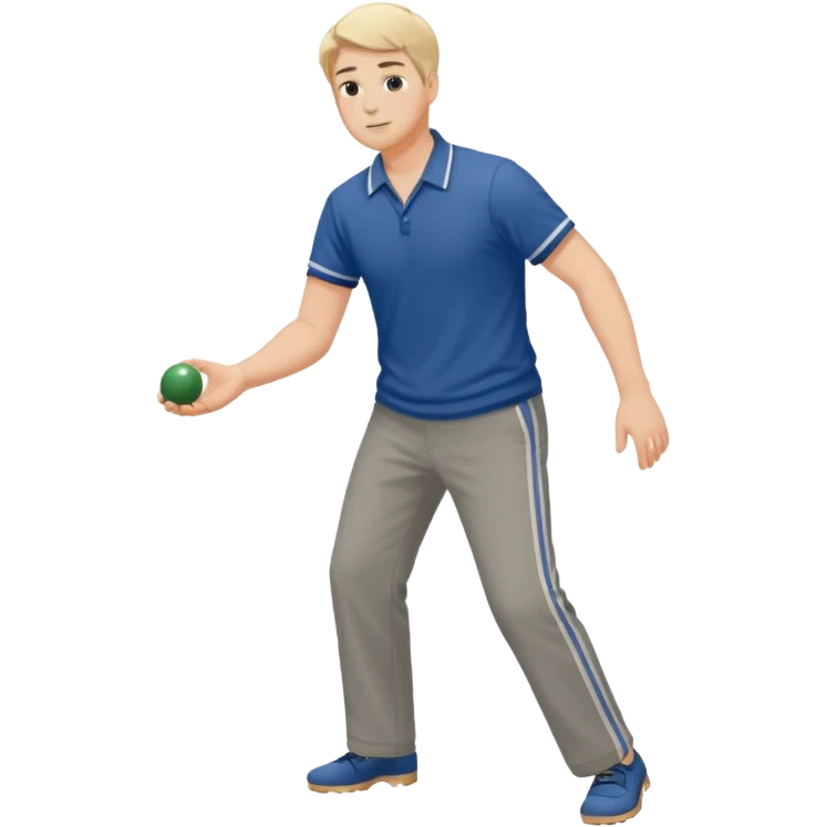 Jeune homme grand et costaud qui joue à  la pétanque emoji