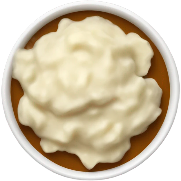 bowl of mashed potatoes with gravy emoji
