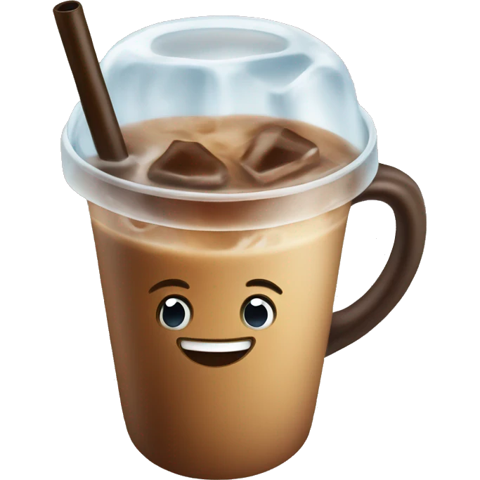 Iced coffee with ice cubes emoji