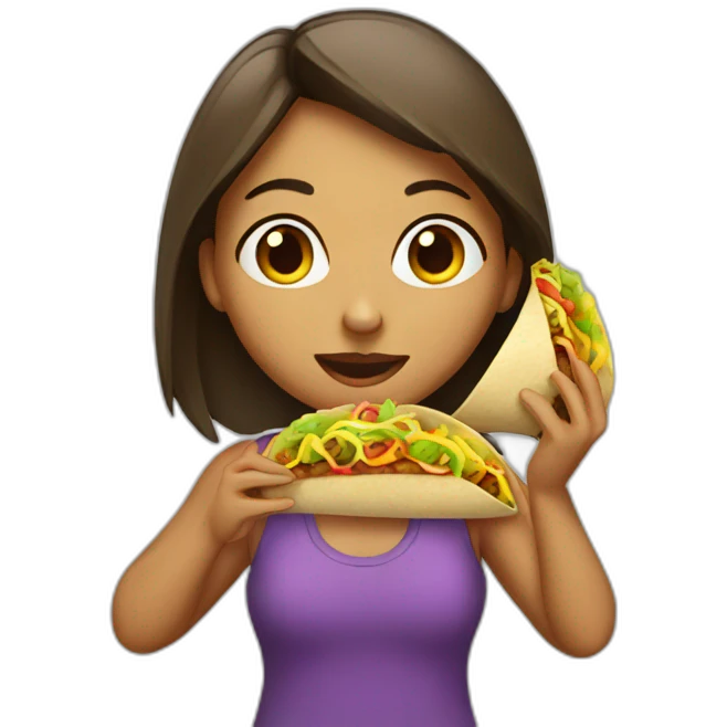 girl eating taco emoji