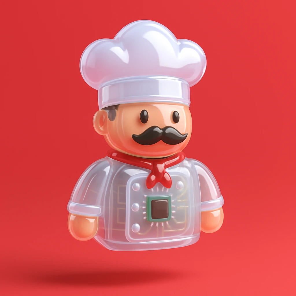 Chef white red background  emoji