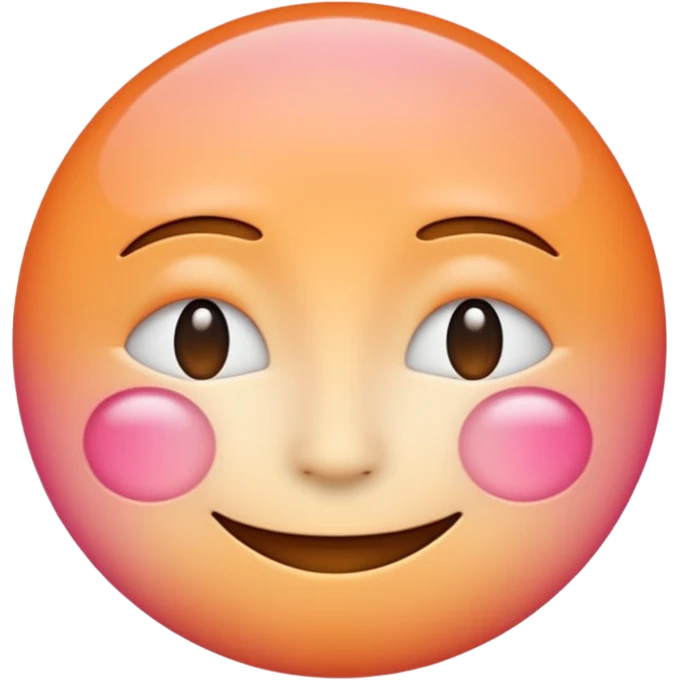 minimalist illustration of a warm glowing emoji face representing anonymous emotional connection. soft orange-pink gradient, gentle smile, organic round form, light diffusion, sense of warmth and intimacy, subtle glow around the edges, smooth and friendly aesthetic. emoji