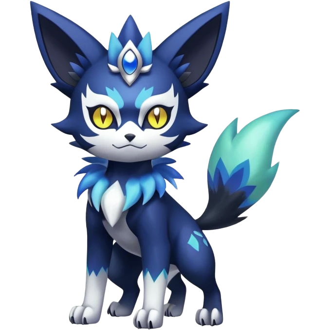 Shiny Evil mExotic Badass Colorful Ethereal Royal Mysterious Gothic Meowstic-Zorua-Litten-Noibat-Pokémon-Fakémon-hybrid-creature (full body) with random pattern-markings emoji