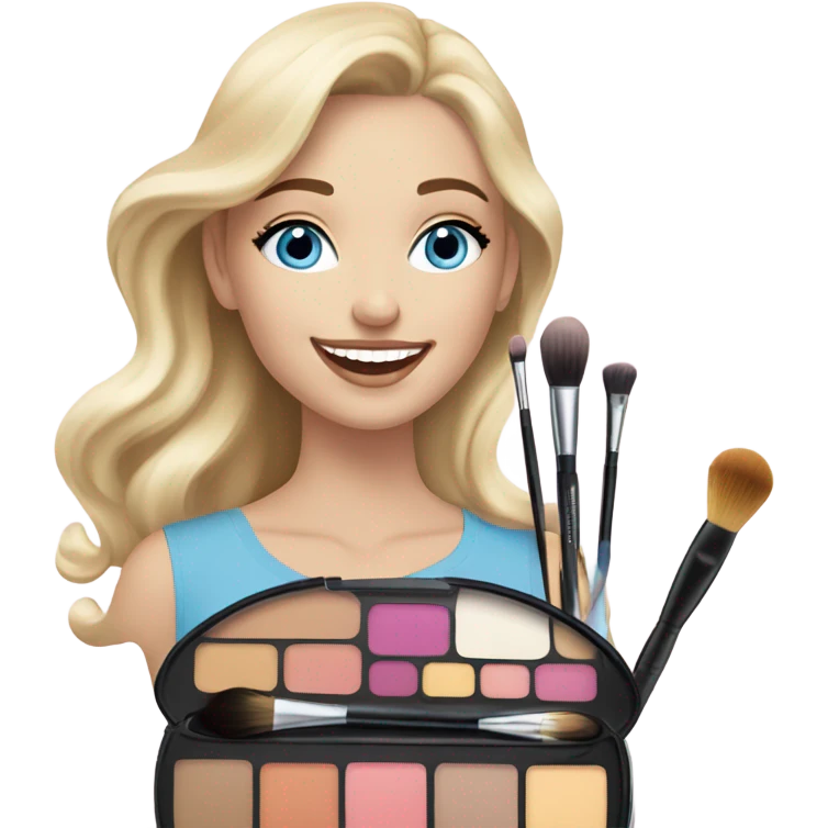 Makeup kit and white girl emoji