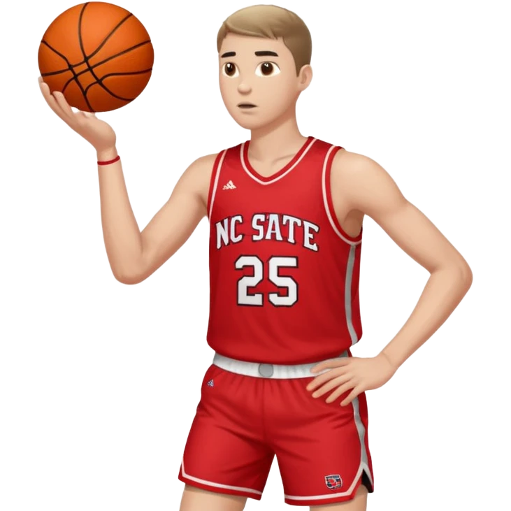 White Nc state basketball player shooting a three emoji
