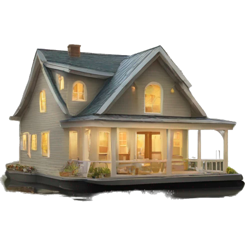 Floating home on river launch champagne  emoji
