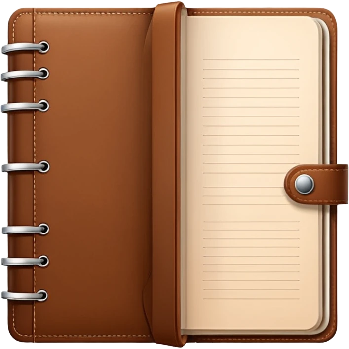 daily planner agenda leather with open page emoji