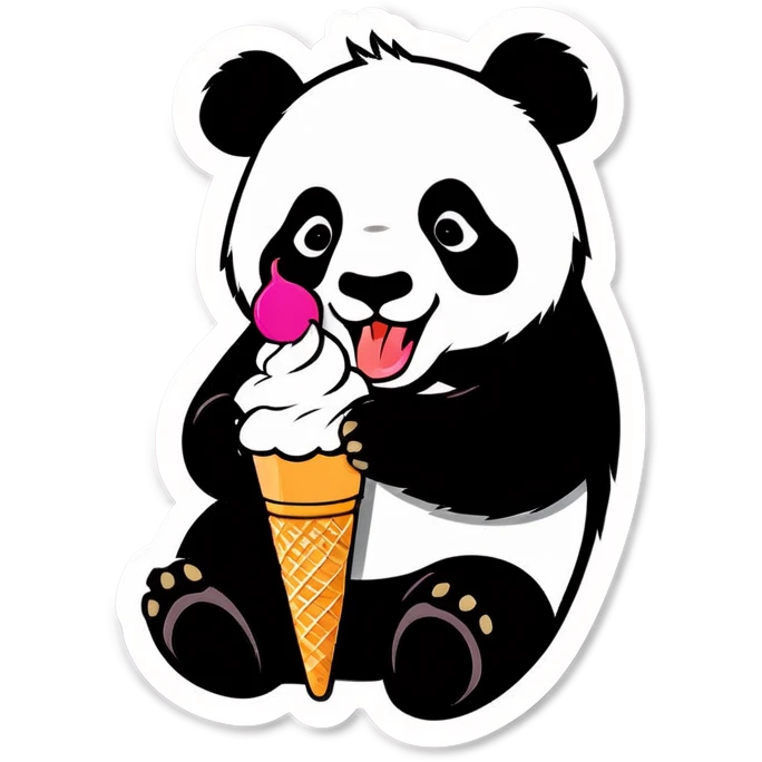 Panda eating ice cream emoji