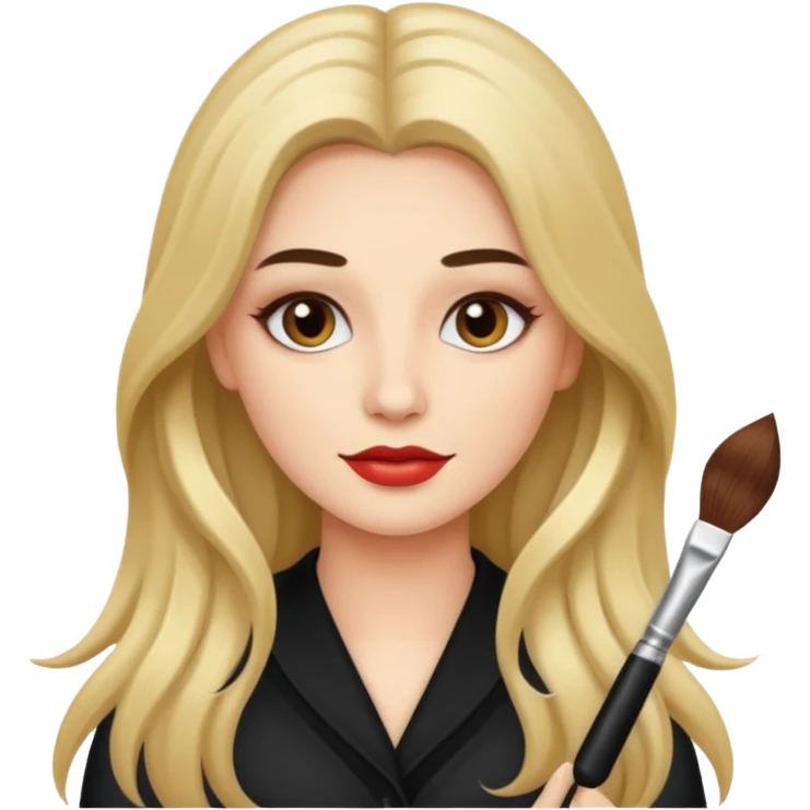 long haired make up artist emoji