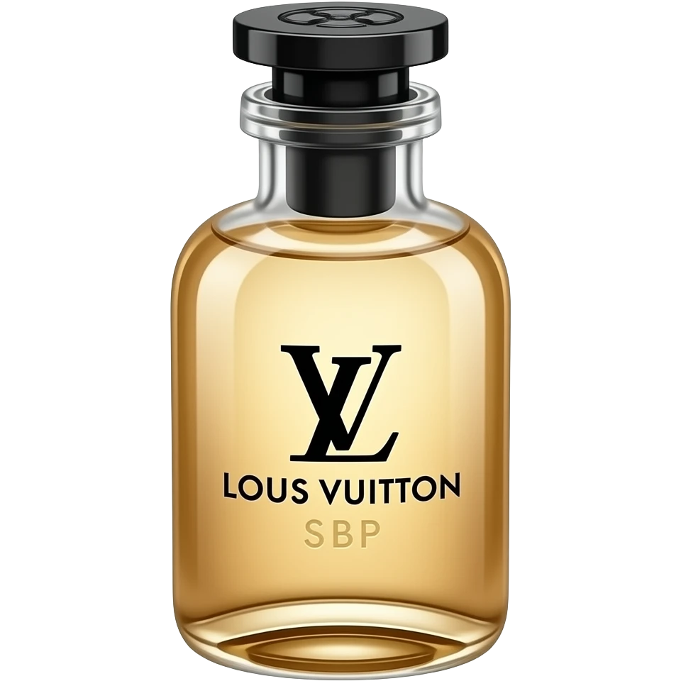 louis vuitton fragrance with the LV logo but make the text underneath say  SBP and not louis vuitton emoji