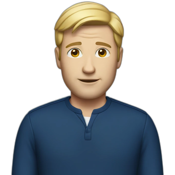 White man dark blue outfit emoji