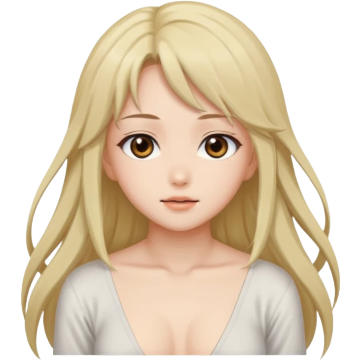 Anime girl naked with big ass emoji