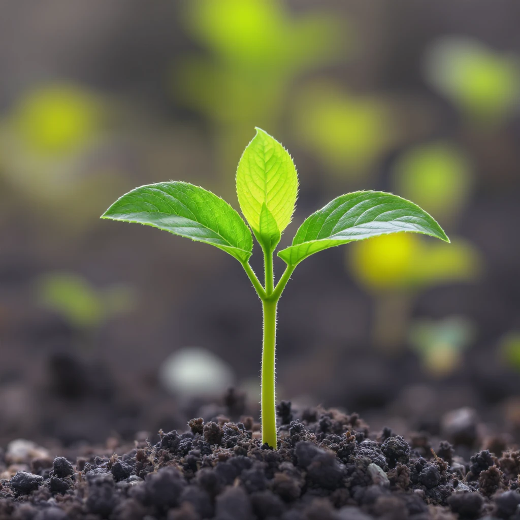 growing plant, professional style, green gold and white color scheme, bold and clear, suitable for digital use, no background emoji