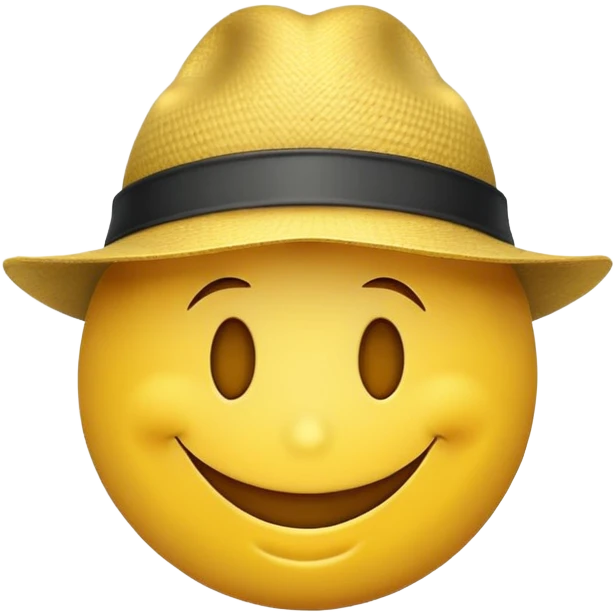Şapkalı gülücüklü emoji