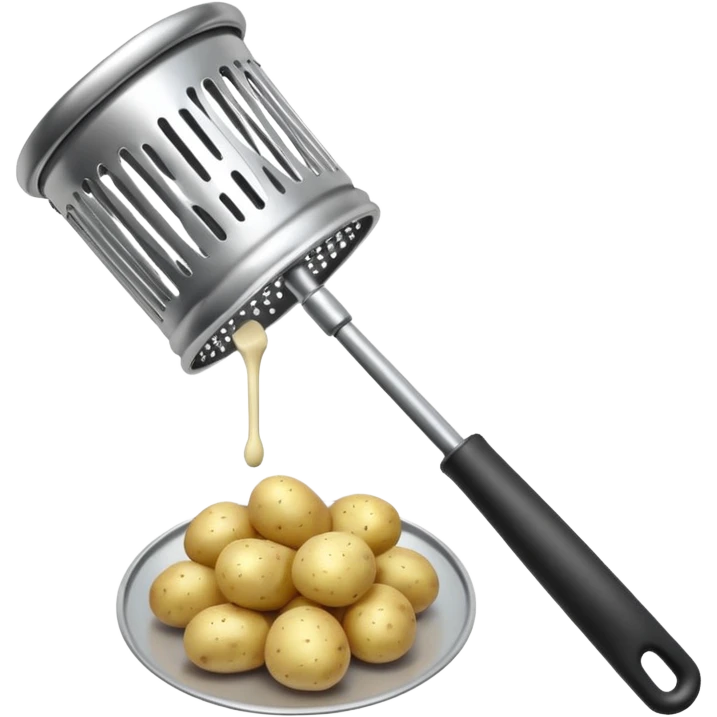 Vertical potato masher with perforated bottom. emoji