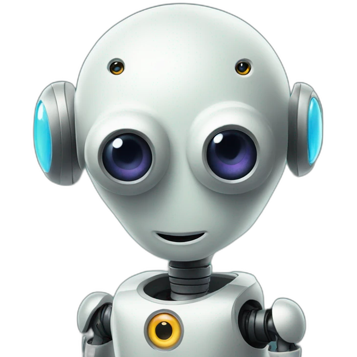 3-eyed kind and caring robot emoji