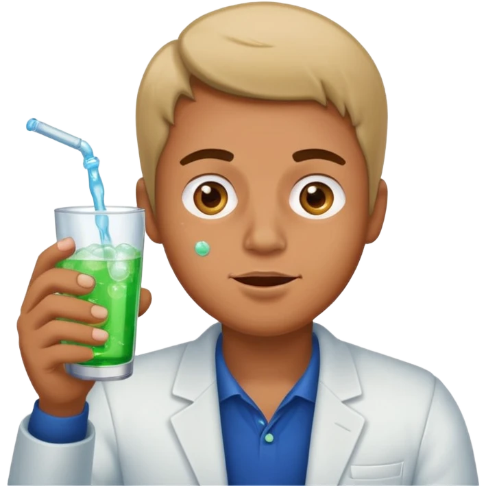 Man popping the pills and drinking sprite emoji