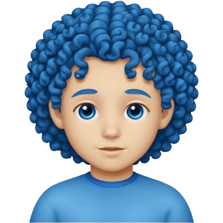 blue curly haired kid  emoji