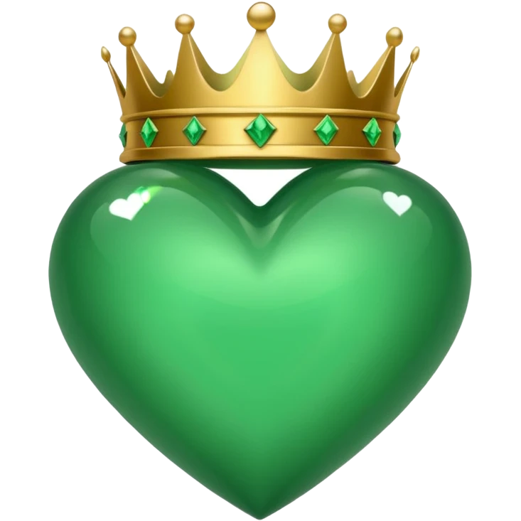 Corazon verde con corona emoji