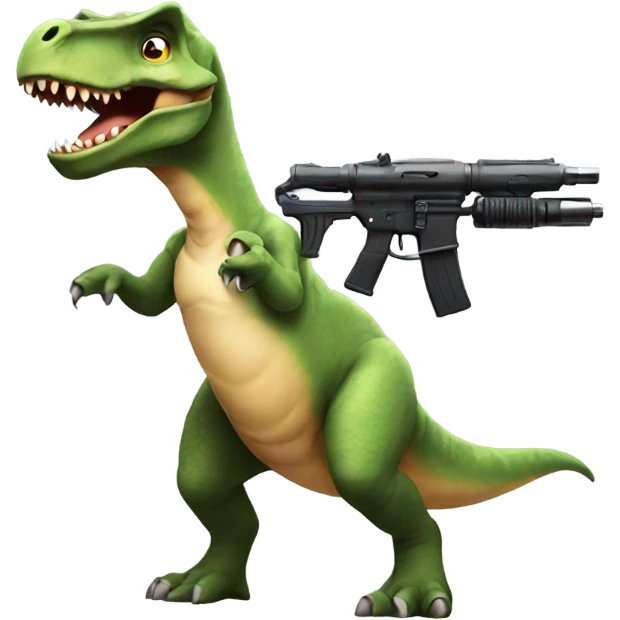 Dinosaurus with a gun emoji