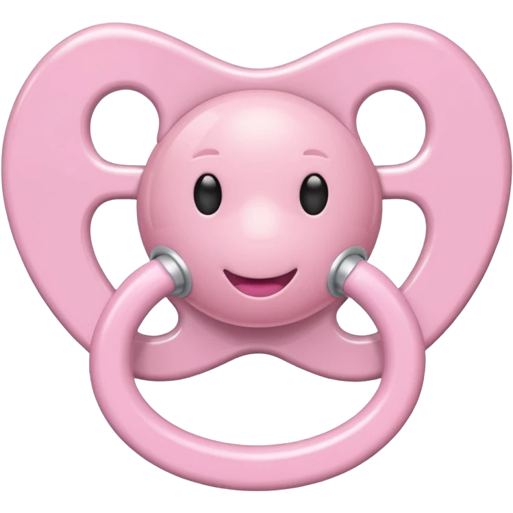 Realistic Fully light pink pacifier with no face on it emoji