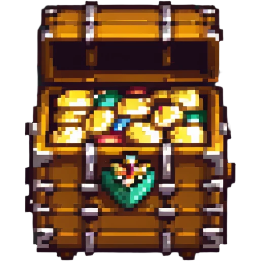 Treasure chest with gold emoji