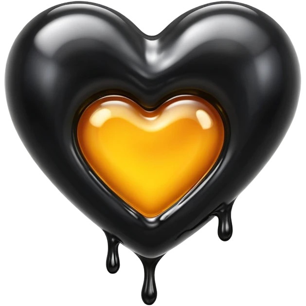 black oil heart melts emoji