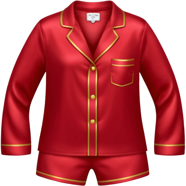 Pijama de satin color rojo oscuro  emoji