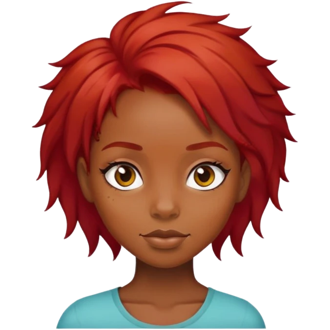 Black girl with red hair emoji