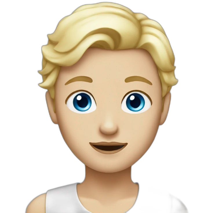 blond blue-eyes-eat chocolate emoji