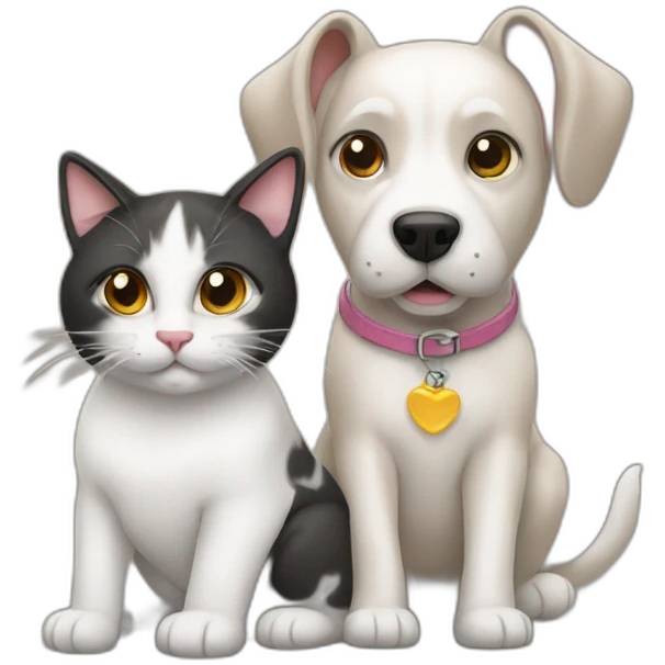 Dog with a cat emoji