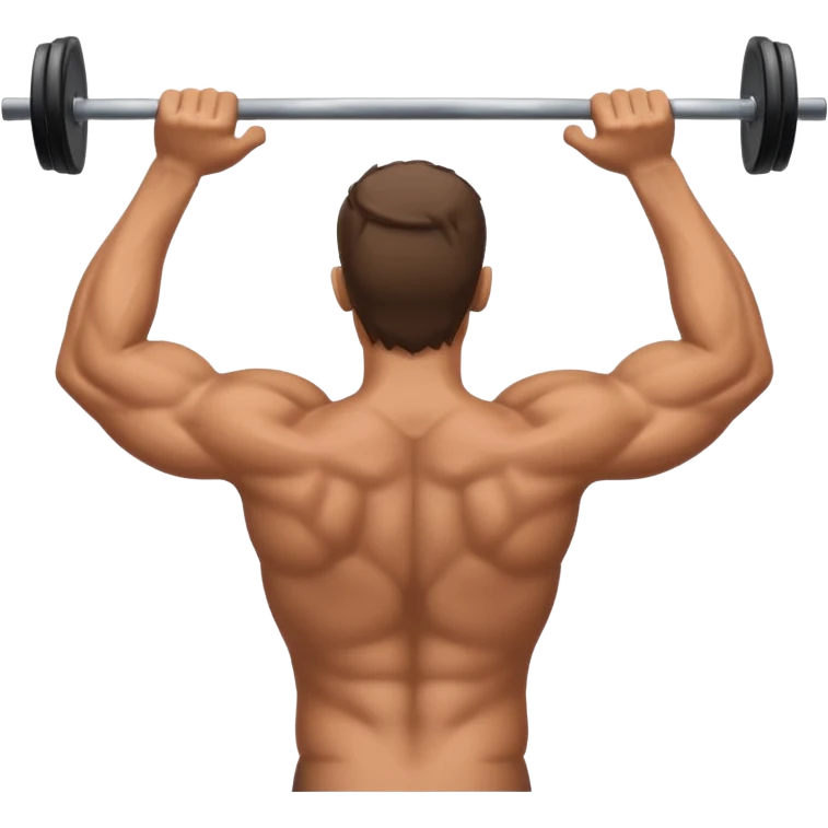 a man doing pullups and with muscle back emoji
