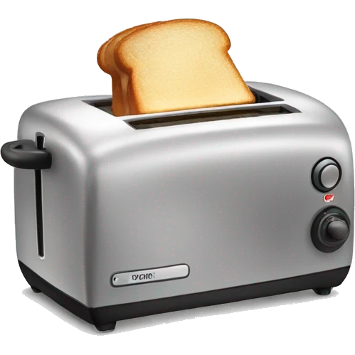 a toaster with toast excitedly popping up emoji