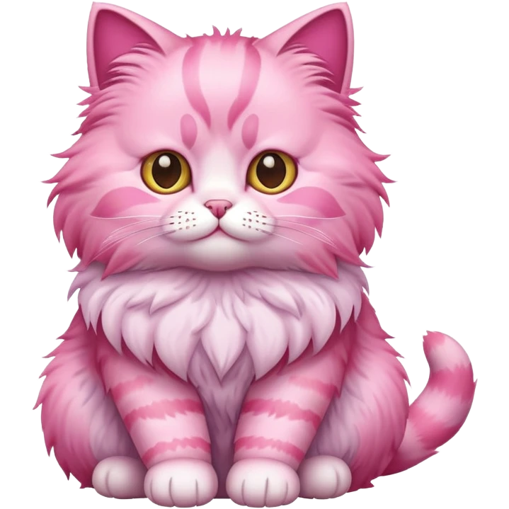 pink cat sitting full body emoji