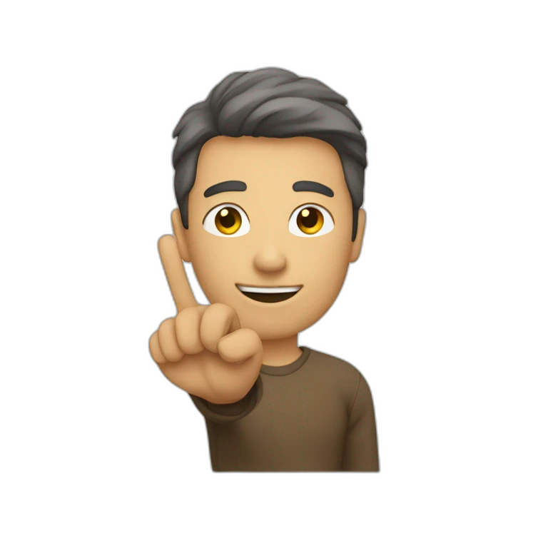 homme qui fait le signe 3 avec sa main emoji