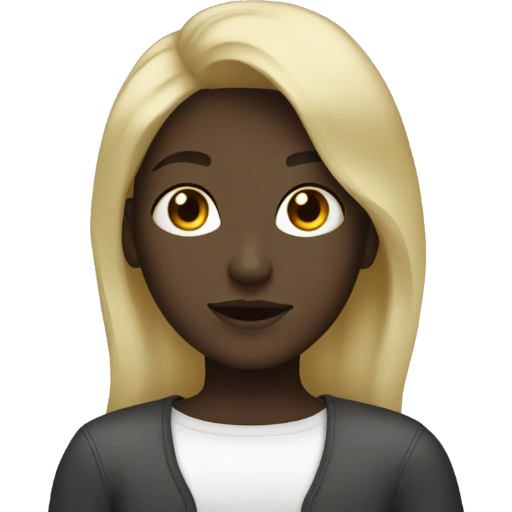 White blonde girl with dark skin men emoji